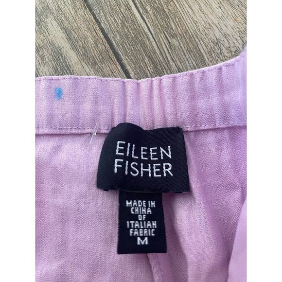 Eileen Fisher Women's Pink Linen Wide-Leg Pant Size Medium - Picture 4 of 4